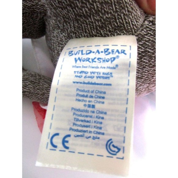 BAB Build a Bear Girl Sock Monkey - Red Bow/Dress 18" Plush Stuffed Animal Toy - Picture 11 of 15